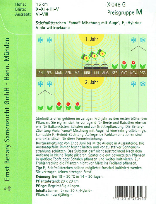 Stiefmütterchen Fama Mischung Mit Auge [MHD 12/2025]