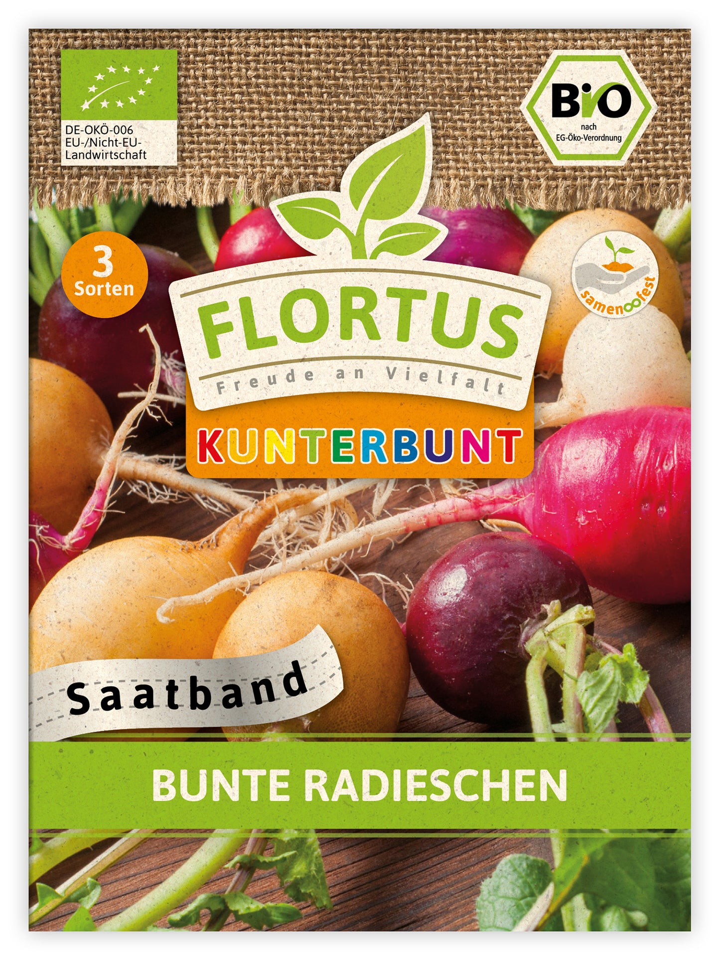  BIO Bunte Radieschen (Saatband)