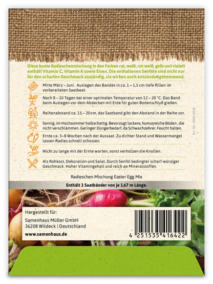  BIO Bunte Radieschen (Saatband)