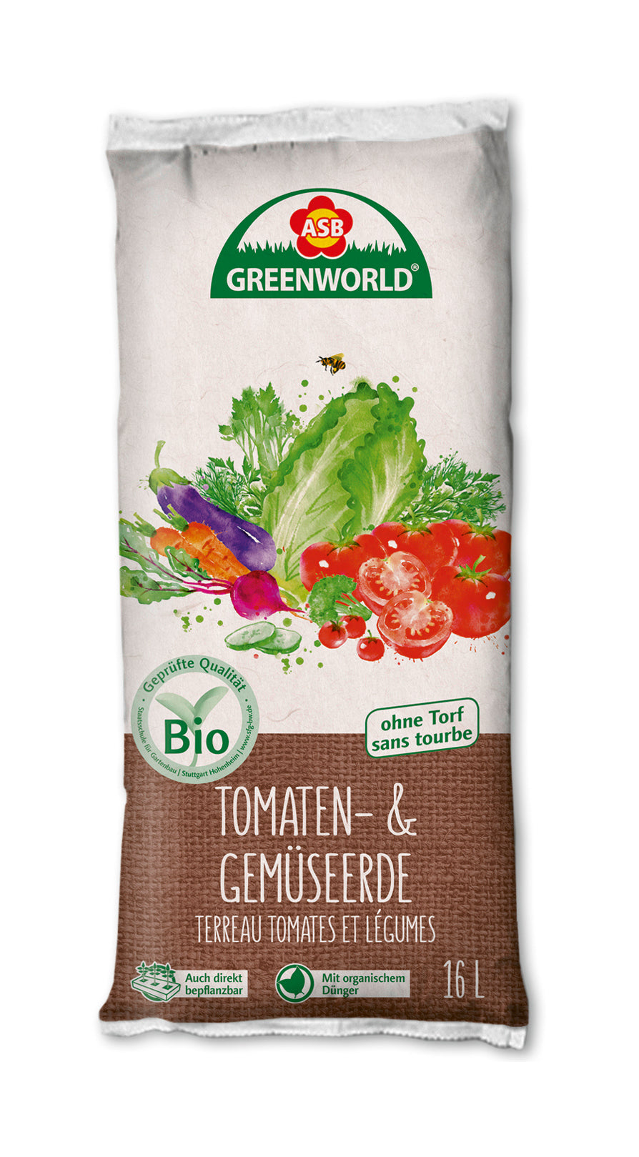  BIO Tomaten- & Gemüseerde Ohne Torf (16 L)