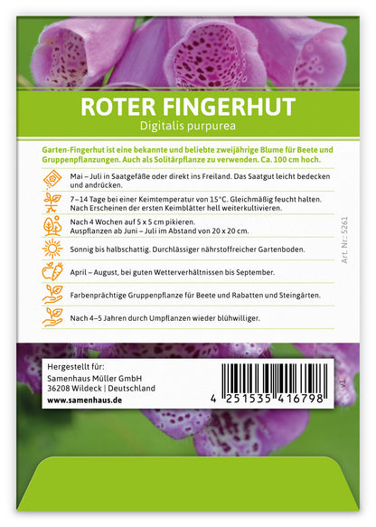  Roter Fingerhut (Regionale Sorte Thüringer Wald) (100 Tütchen)