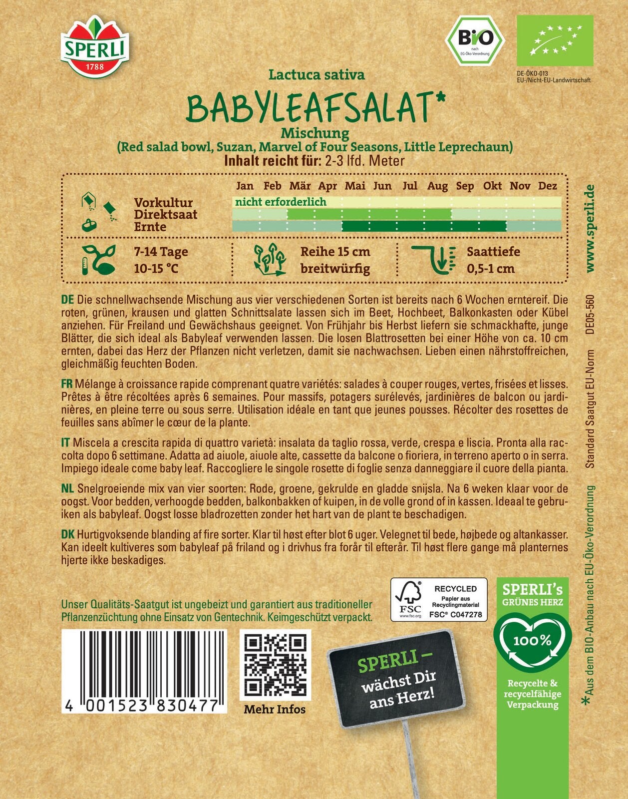  Babyleaf-Mischung 4 Sorten [MHD 01/2026]