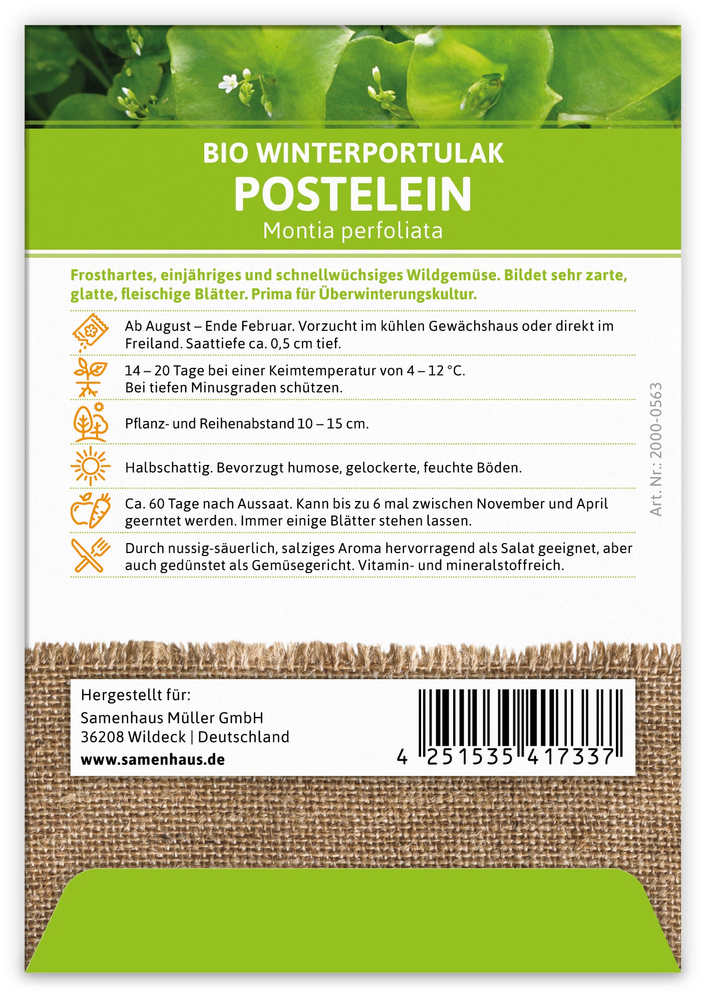  BIO Winterportulak Postelein