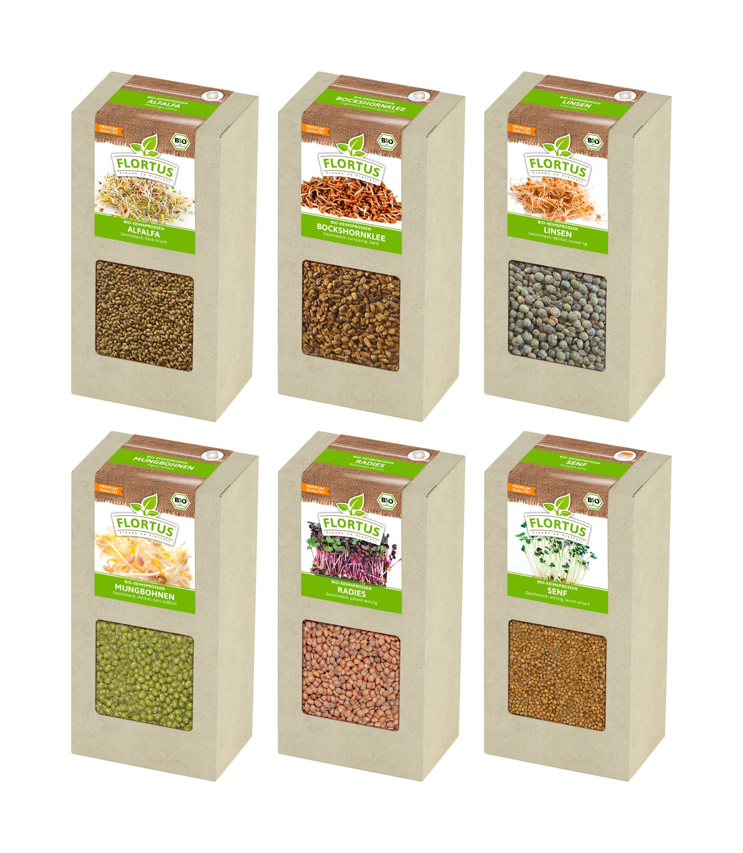  BIO Keimsprossen Set "Für Salat" Mit 6 Sorten (1,2 Kg)