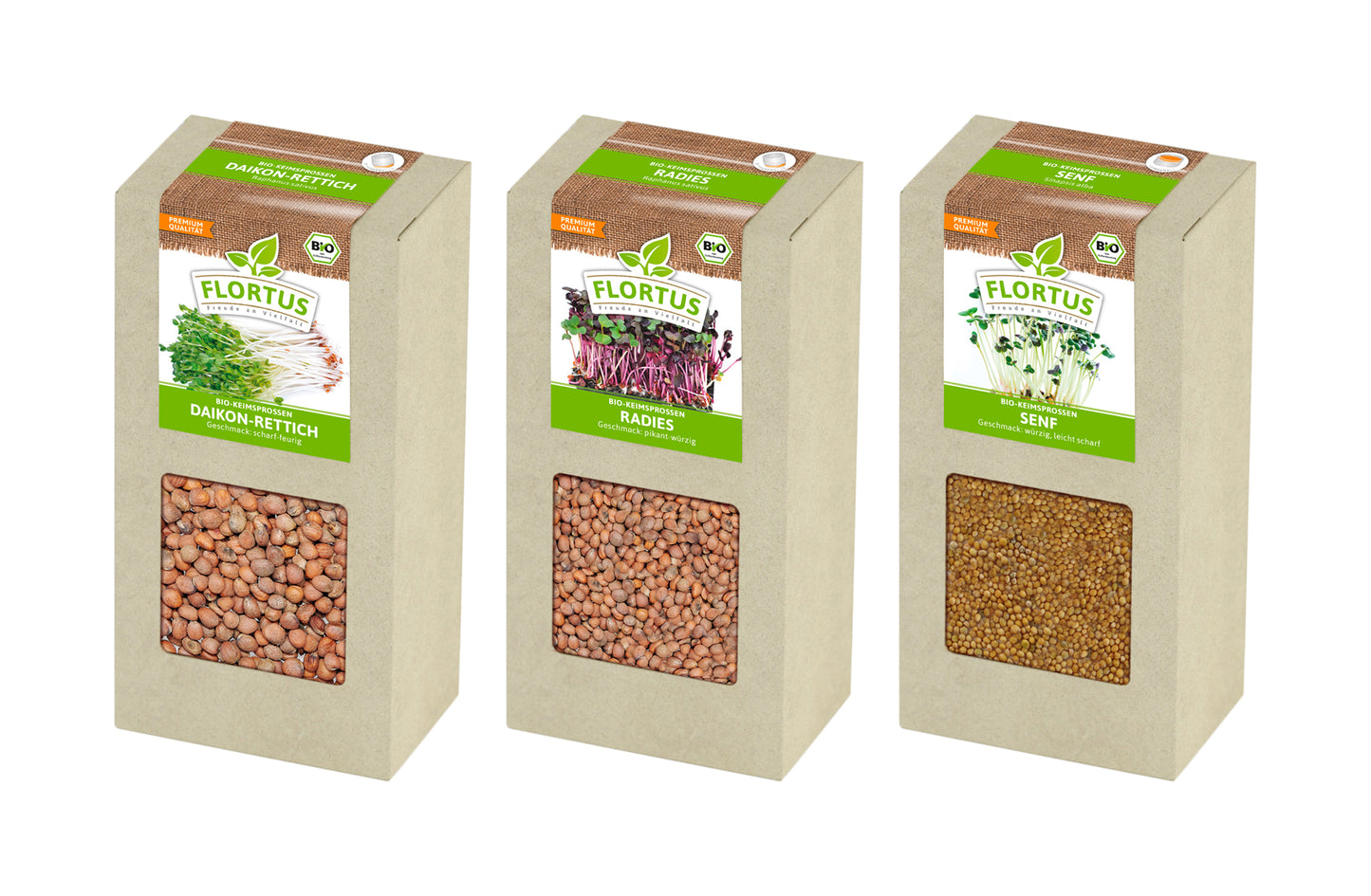  BIO Keimsprossen Set "Scharf" Mit 3 Sorten (600 G)