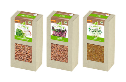  BIO Keimsprossen Set "Scharf" Mit 3 Sorten (600 G)