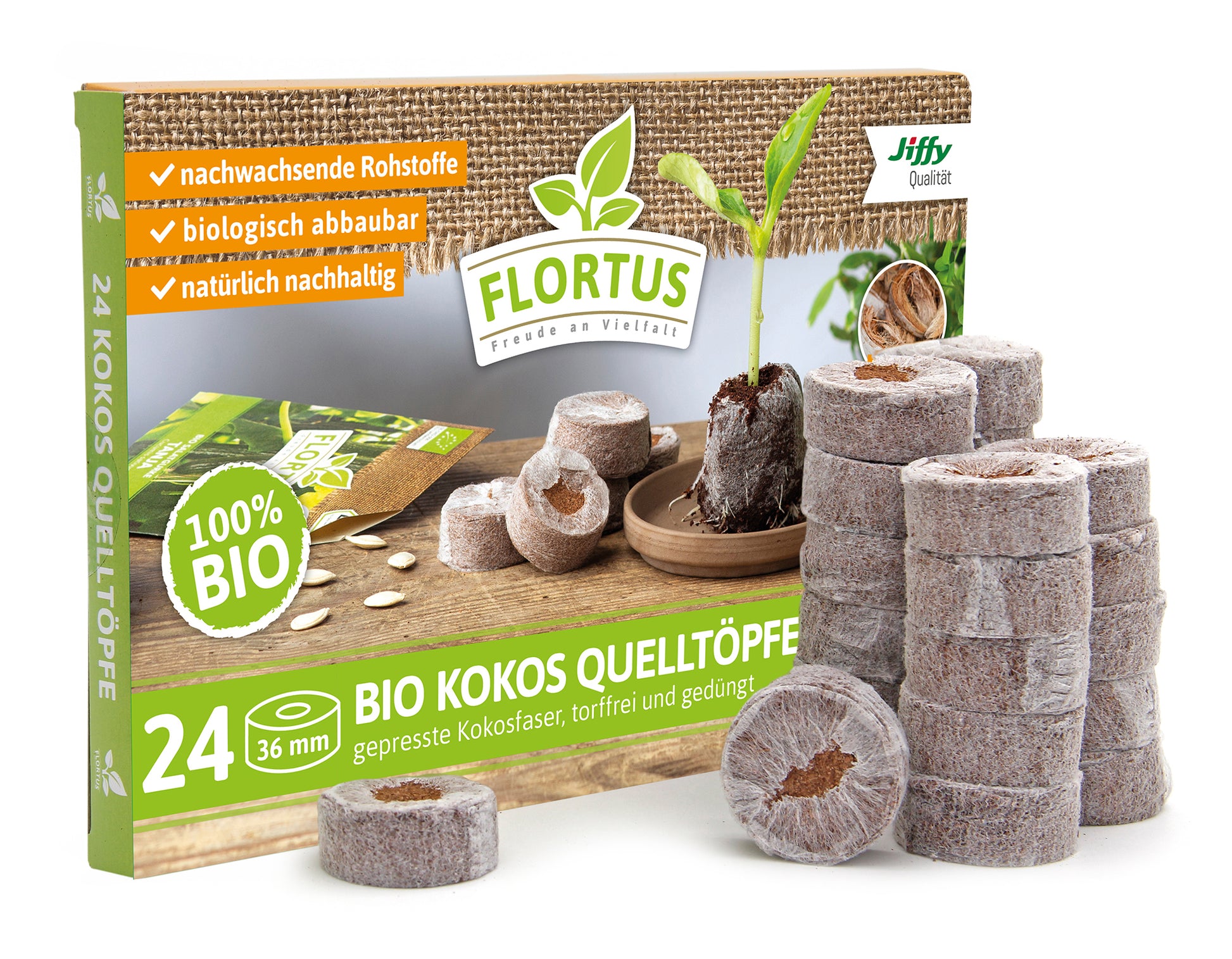  BIO Kokos Quelltöpfe 36 Mm