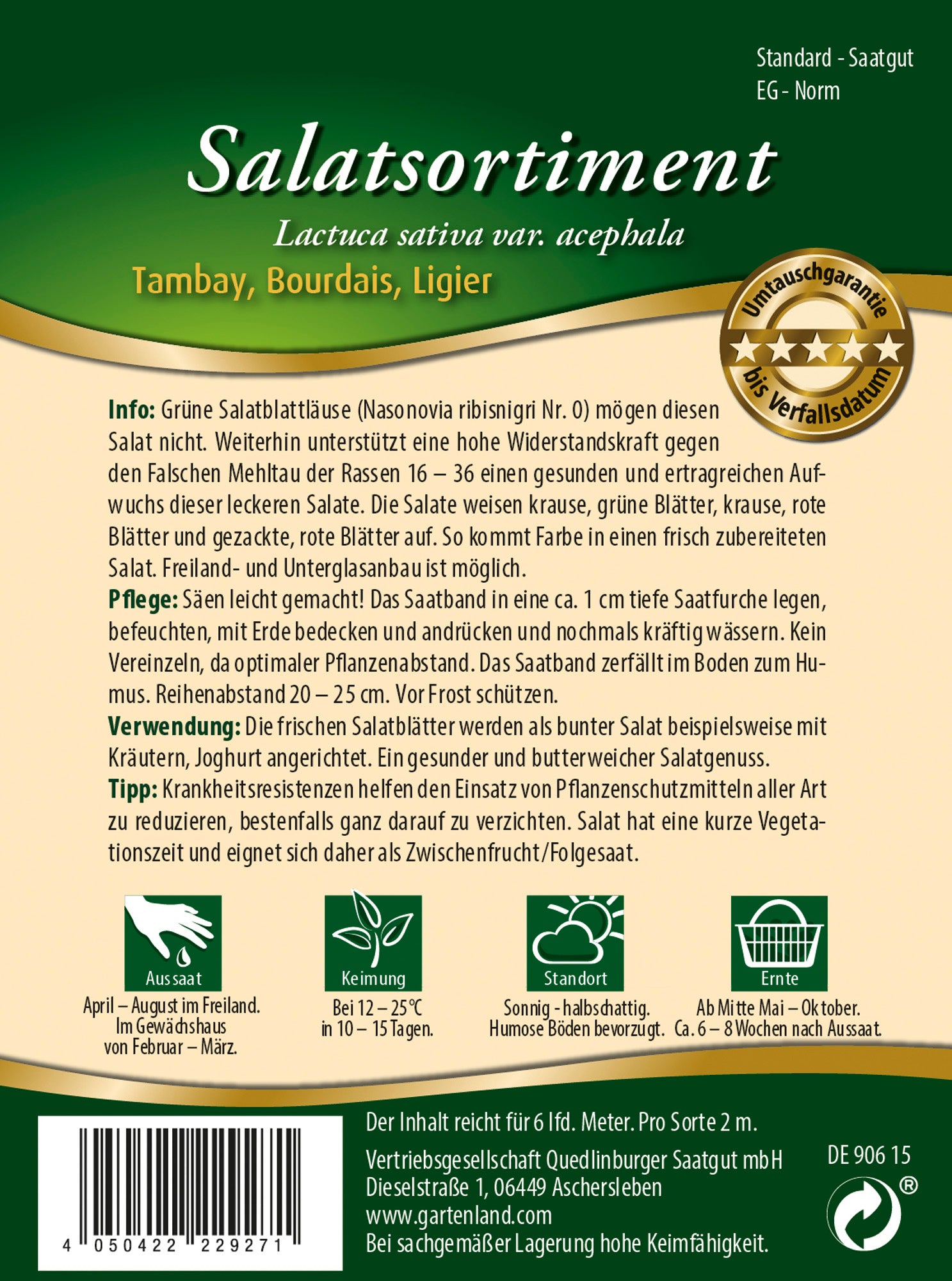 Salatsortiment Blattlausres (Saatband)