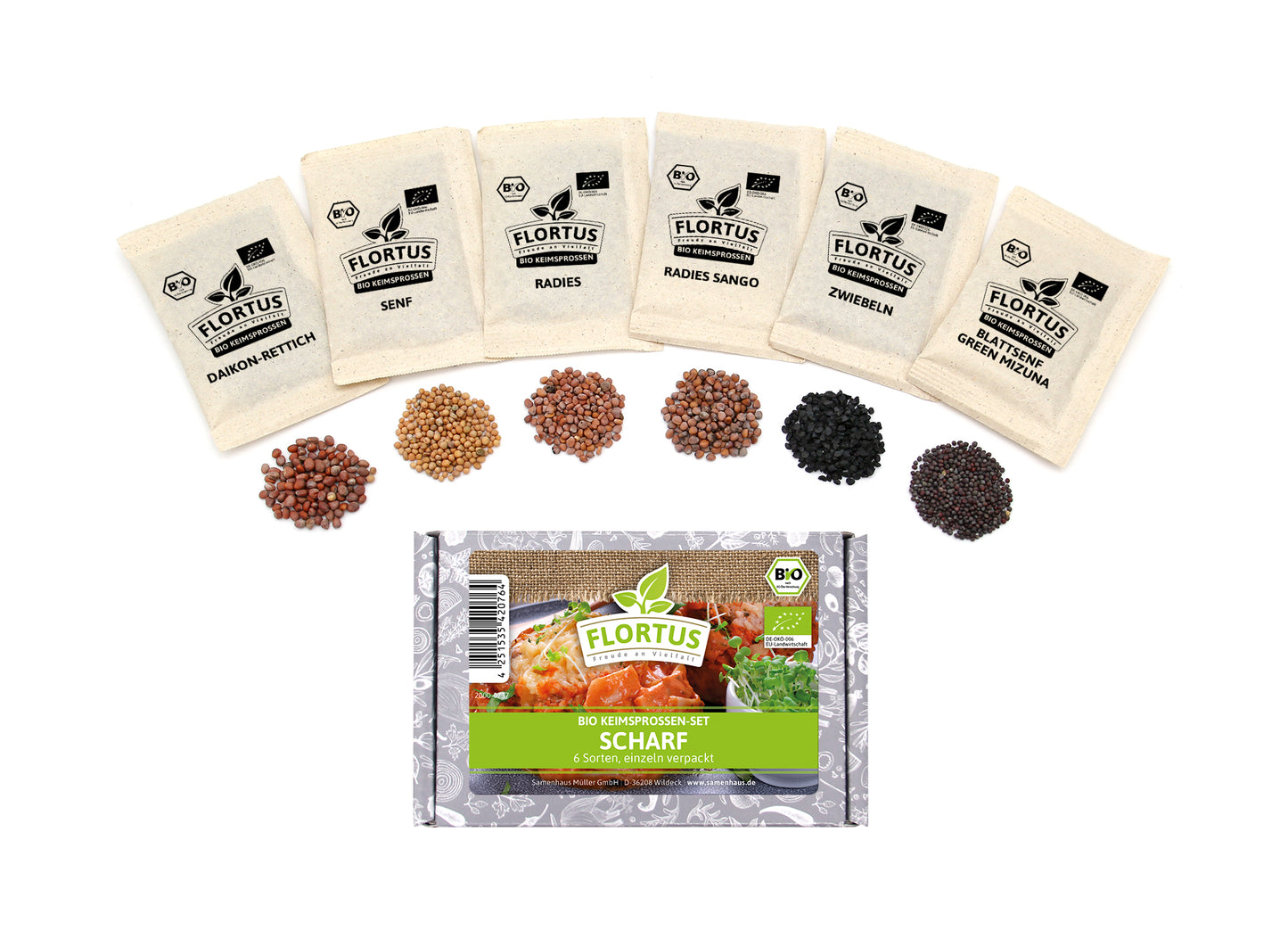  BIO Keimsprossen Set Scharf (6 Sorten)