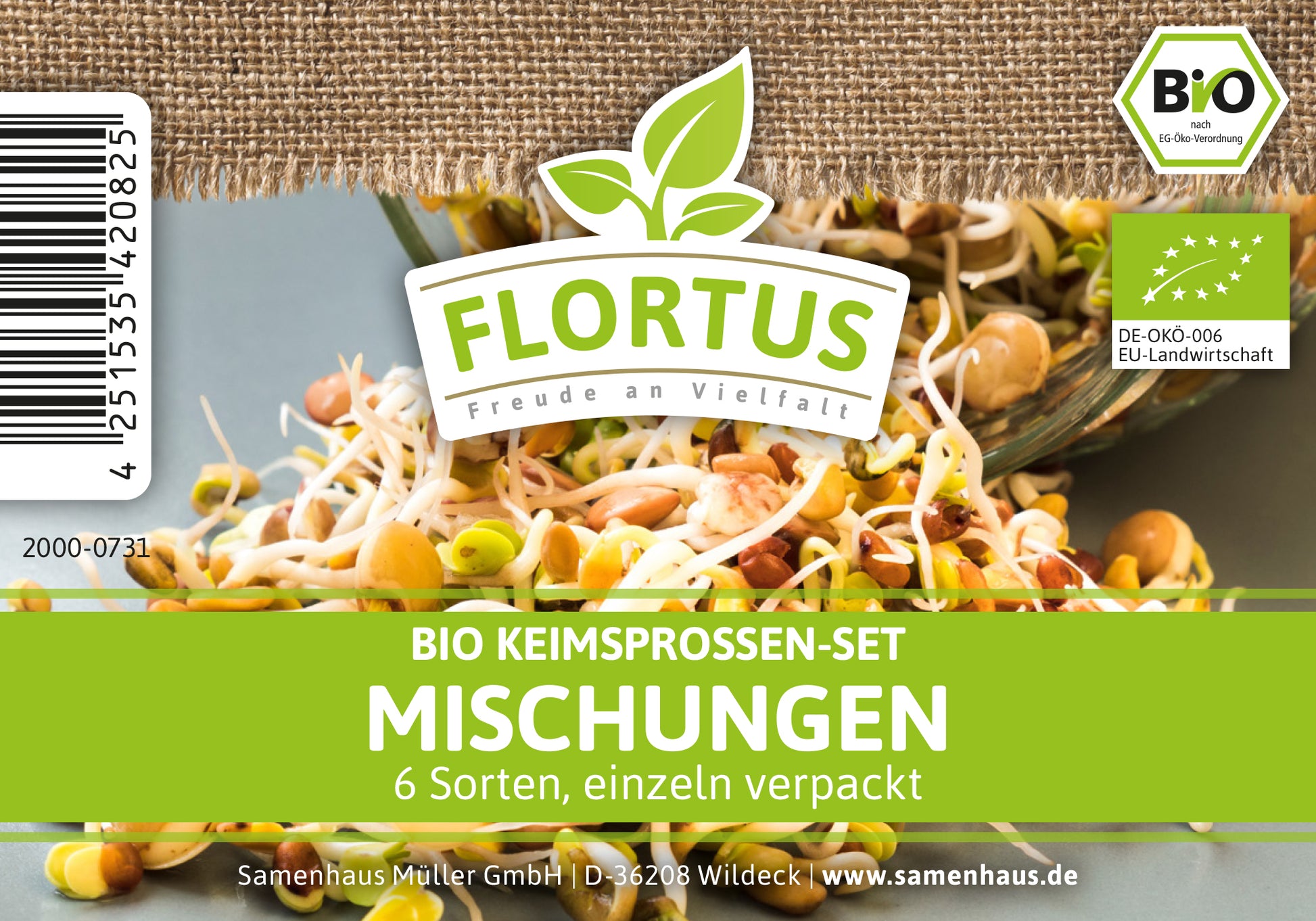  BIO Keimsprossen Set Mischungen (6 Sorten)