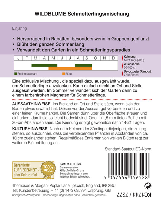  Wildblume Schmetterlings Mischung
