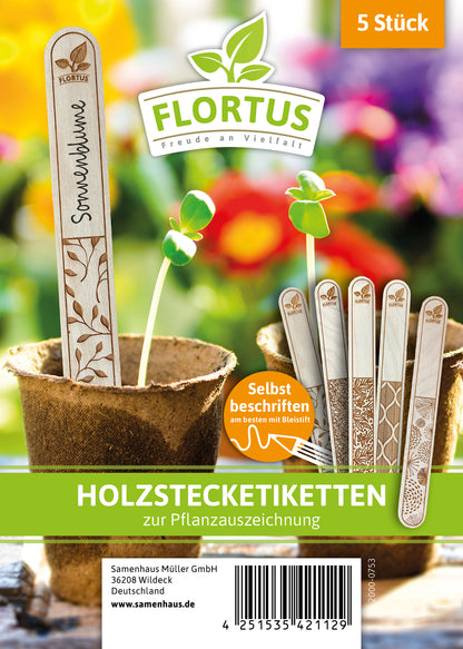  Holzstecketiketten Mit Lasergravur (5 Stück)
