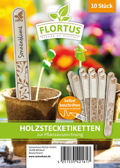  Holzstecketiketten Mit Lasergravur (10 Stück)