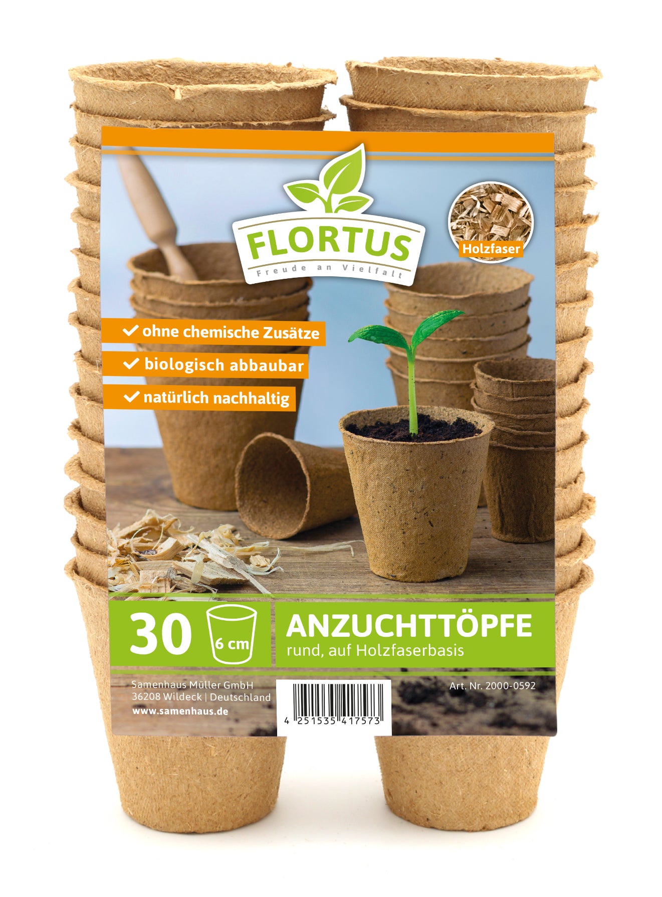  6 Cm Anzuchttopf Rund Auf Holzfaser Basis