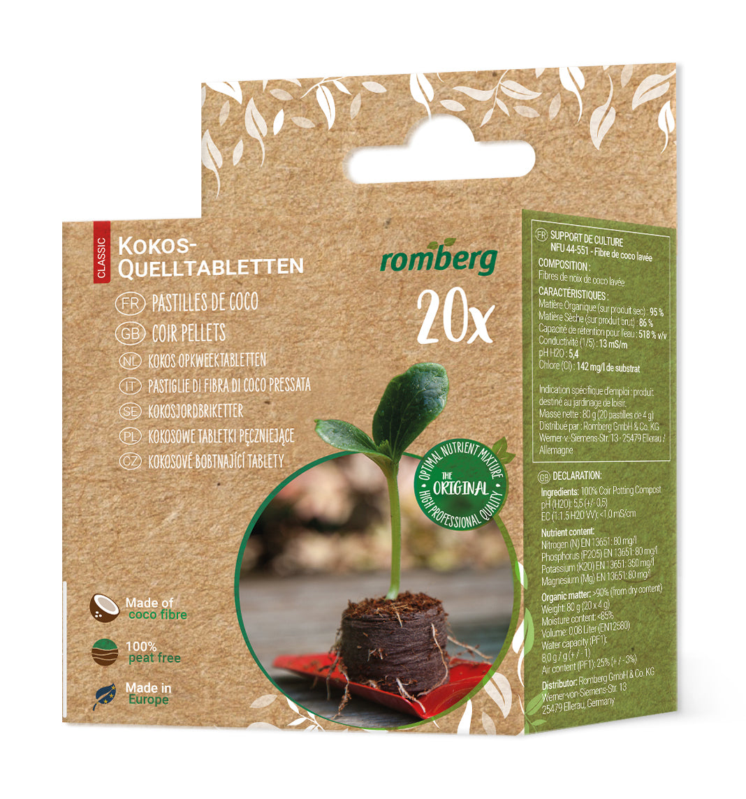  36 Mm Kokos Quelltabletten (20 Stück Im Karton)