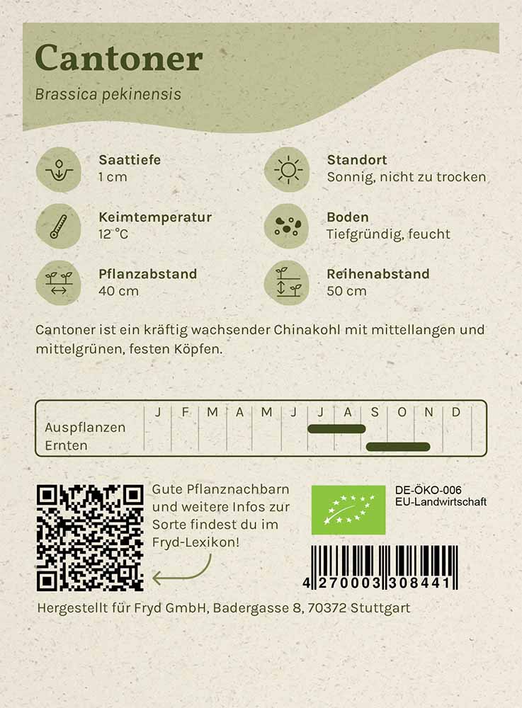  Fryd BIO Chinakohl Cantoner