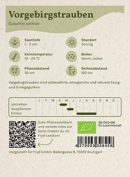  Fryd BIO Einlegegurke Vorgebirgstrauben