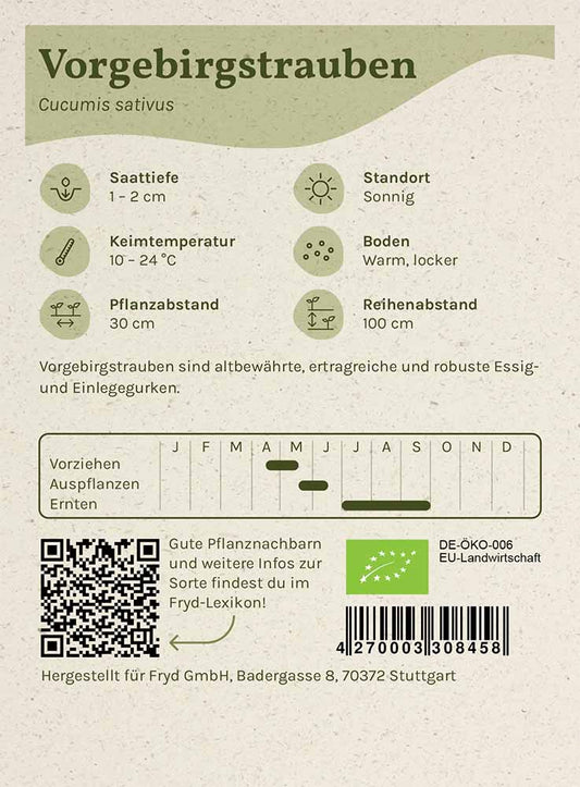  Fryd BIO Einlegegurke Vorgebirgstrauben