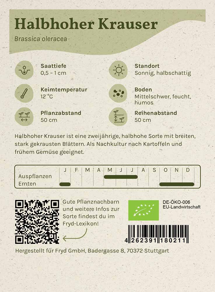  Fryd BIO Grünkohl Halbhoher Krauser