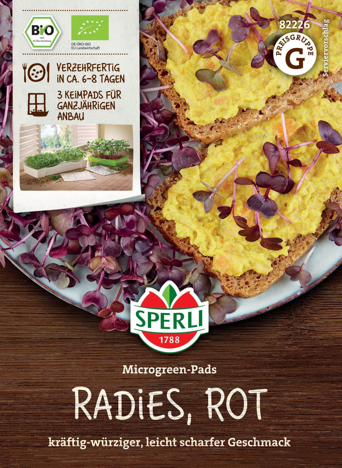  BIO Microgreen-Pads Radies, Rot
