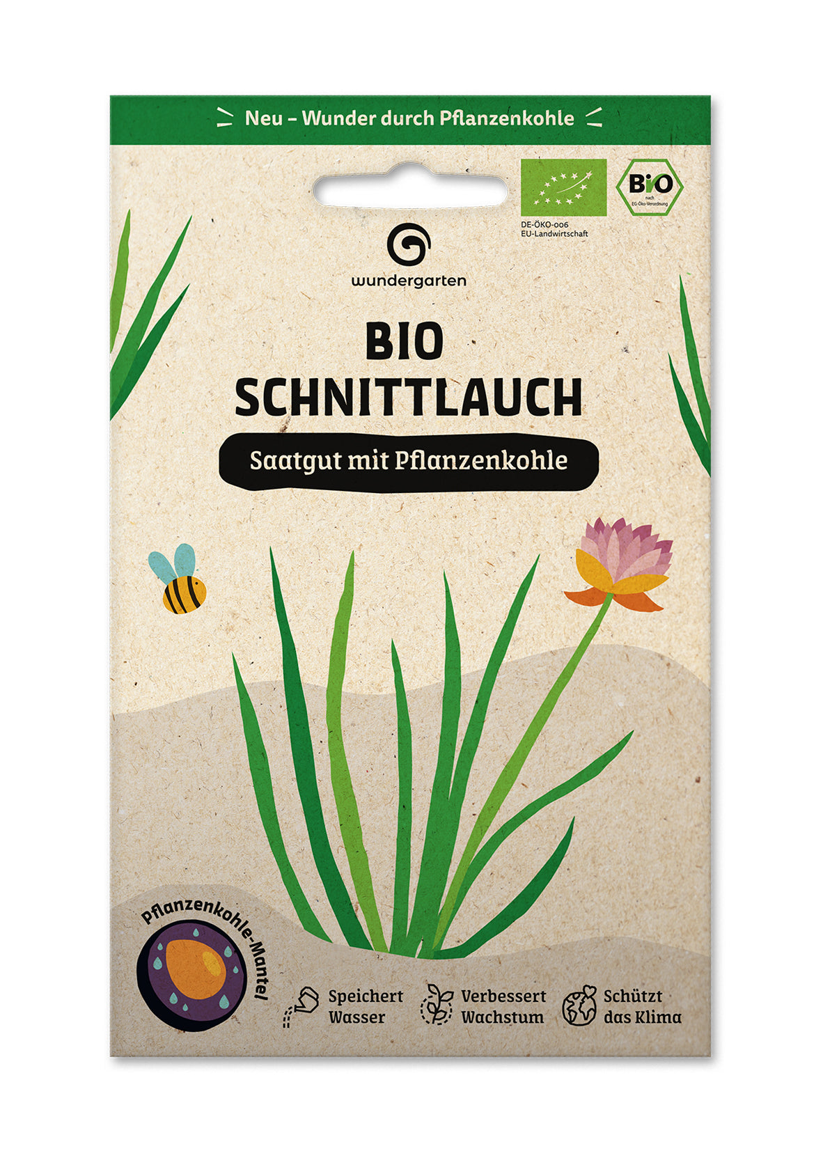  BIO Saatgut Mit Pflanzenkohle-Mantel Schnittlauch