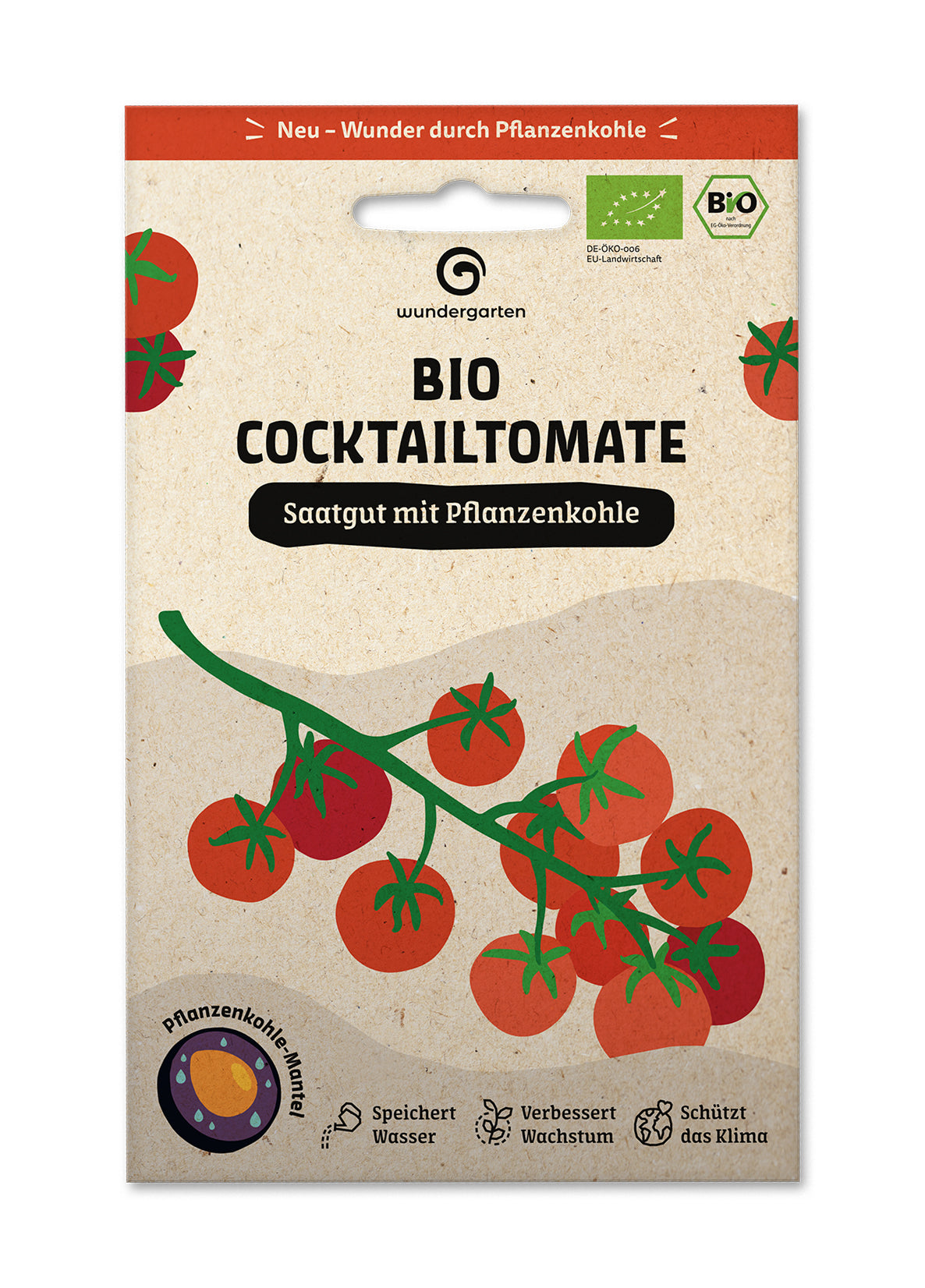 BIO Saatgut Mit Pflanzenkohle-Mantel Cocktailtomate