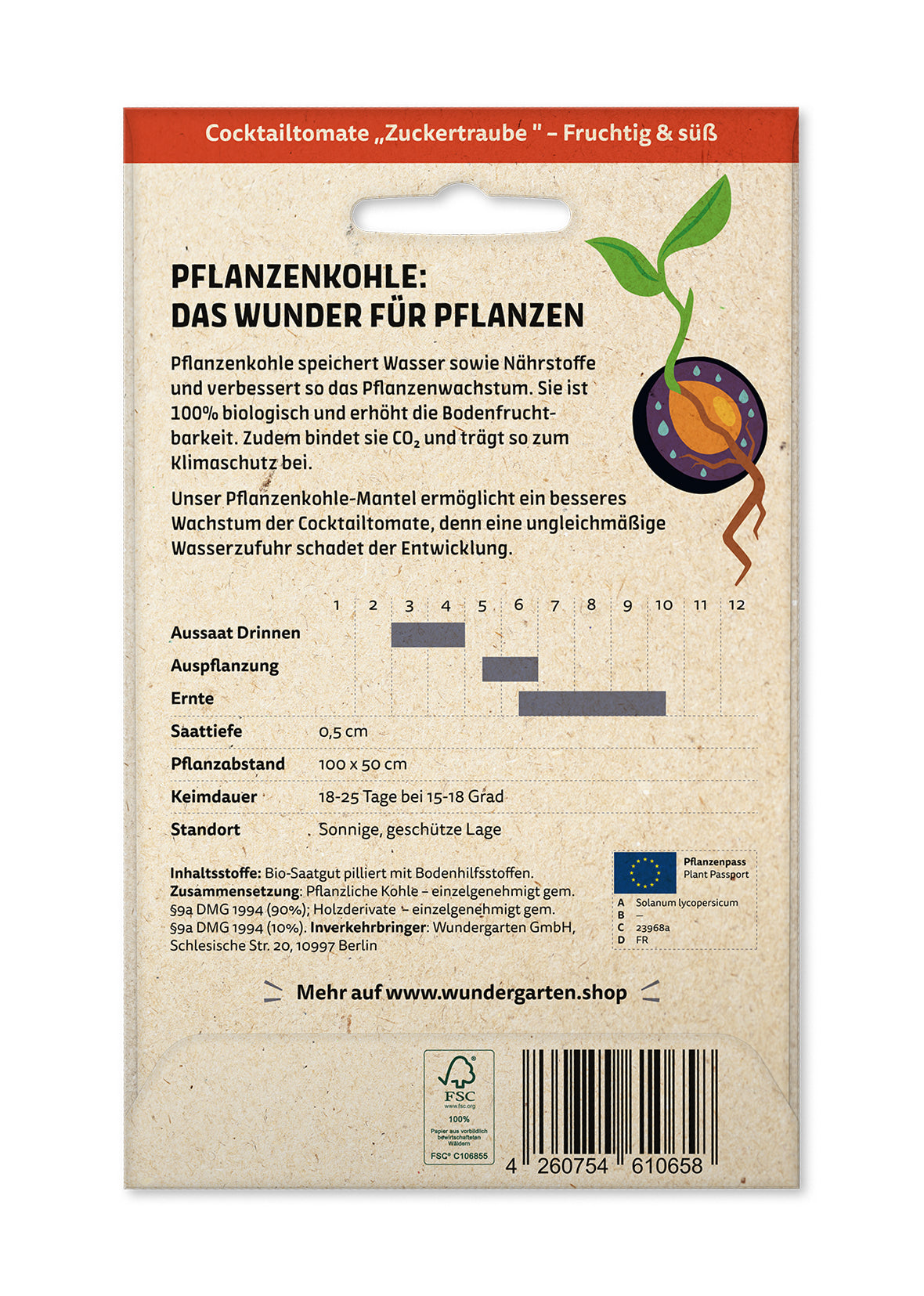  BIO Saatgut Mit Pflanzenkohle-Mantel Cocktailtomate