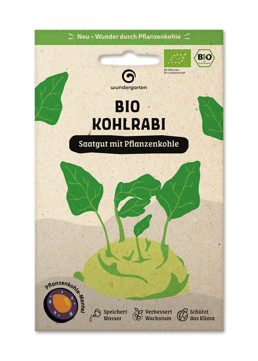  BIO Saatgut Mit Pflanzenkohle-Mantel Kohlrabi