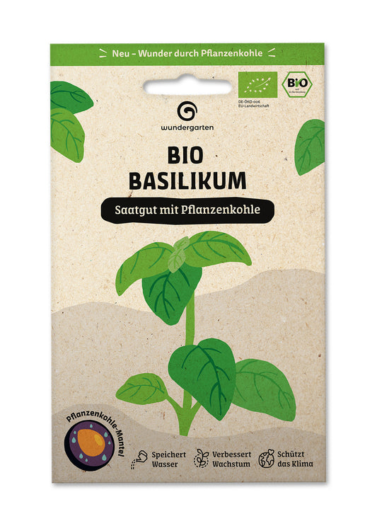  BIO Saatgut Mit Pflanzenkohle-Mantel Basilikum