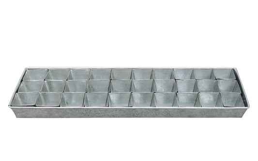  Zinkschale Mit Anzuchttöpfen (30 Stück)