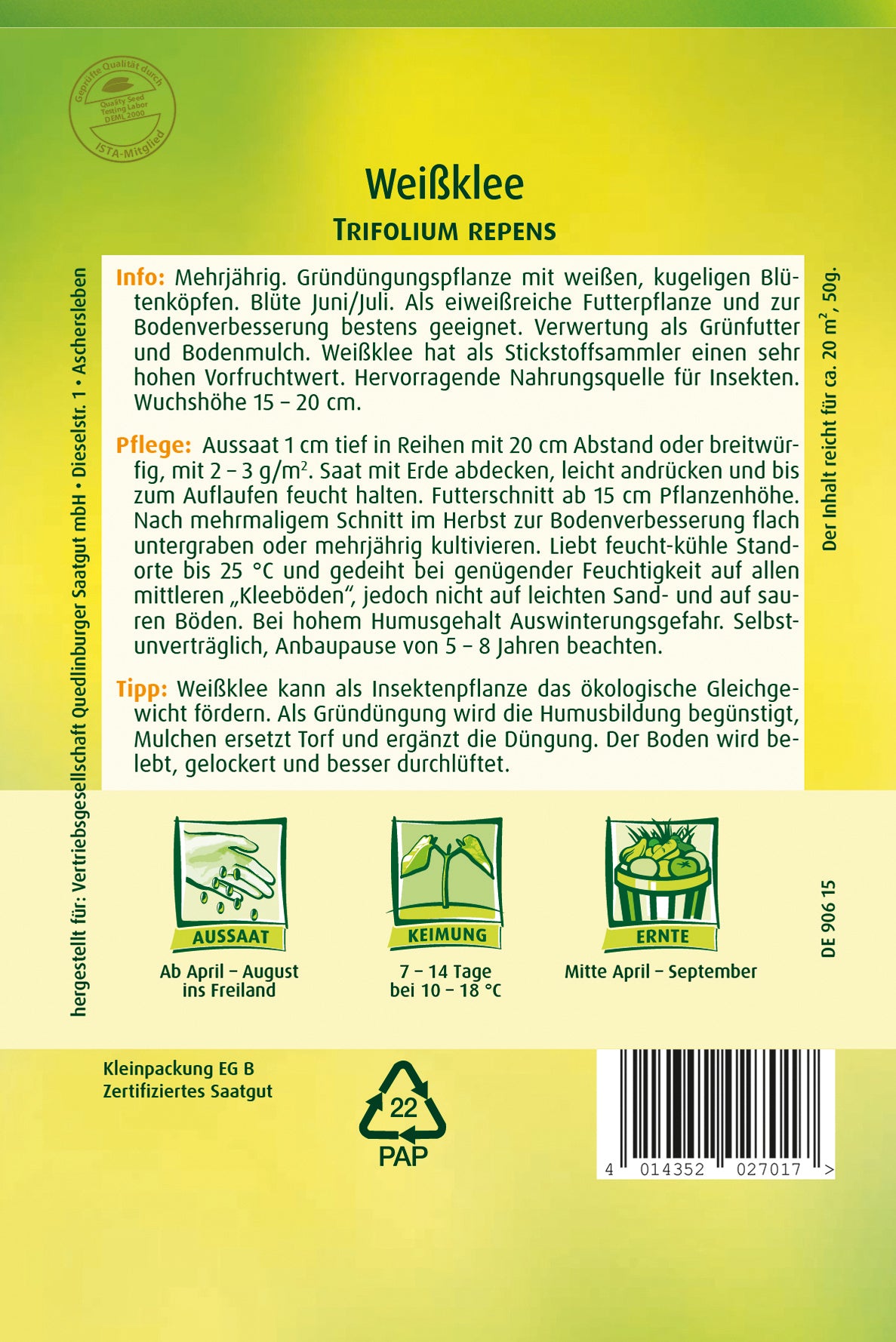  Weißklee Mehrjährig (50 G)