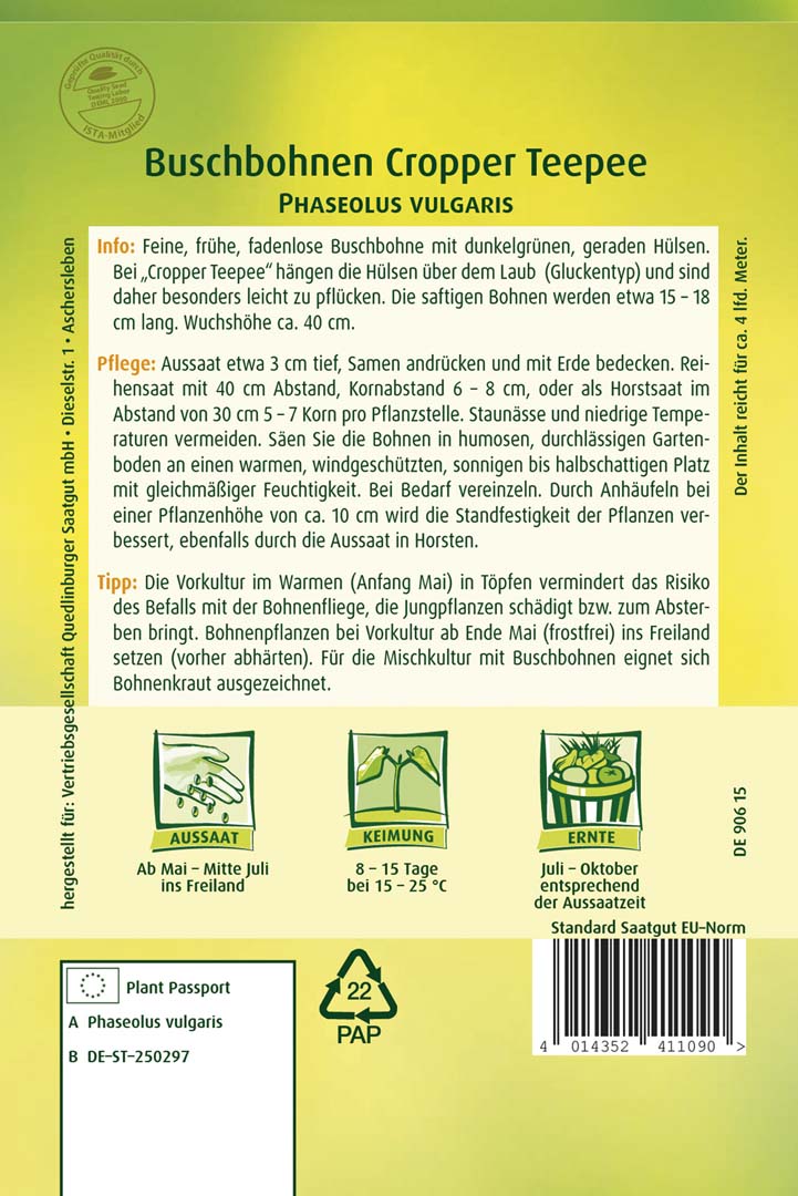  Buschbohne Cropper Teepee