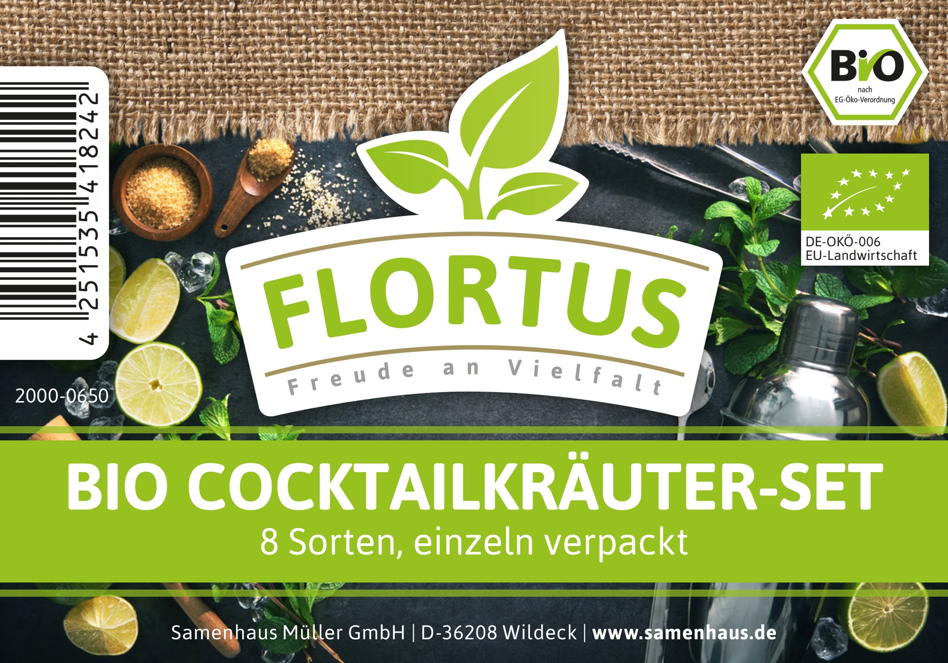  Anzuchtset BIO Cocktailkräuter (Gewächshaus, BIO Anzucht- & Kräutererde (5 L) & BIO Kräuter)