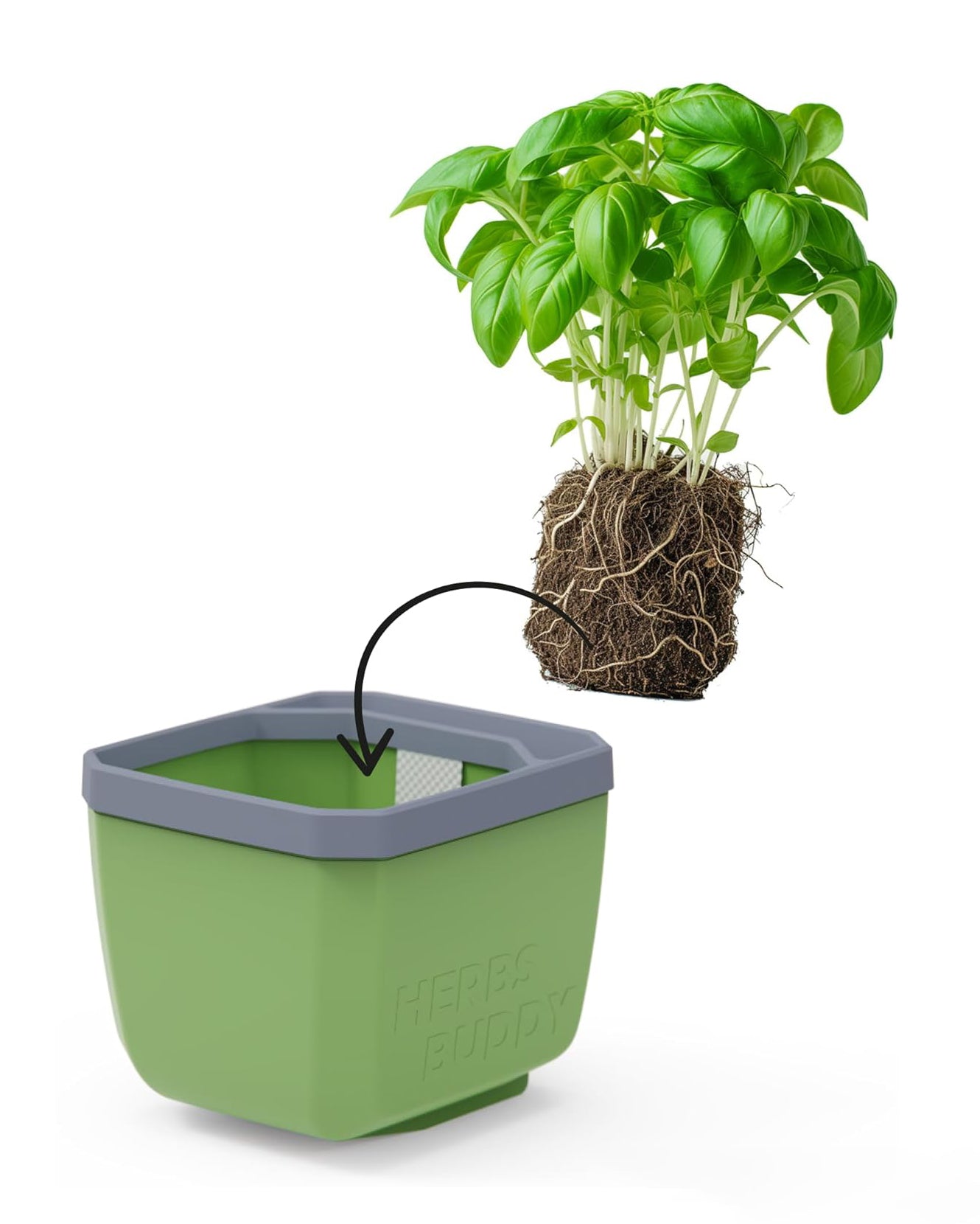  HERBS BUDDY Kräutertopf Hellgrau