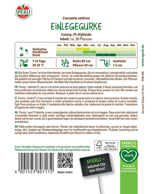  Einlegegurke Conny F1-Hybride (verb. Bimbostar)